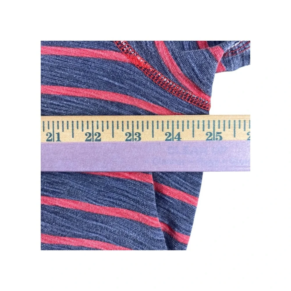 True Religion Henley T Shirt Striped Red Blue Short Sleeve Men‎ XXL